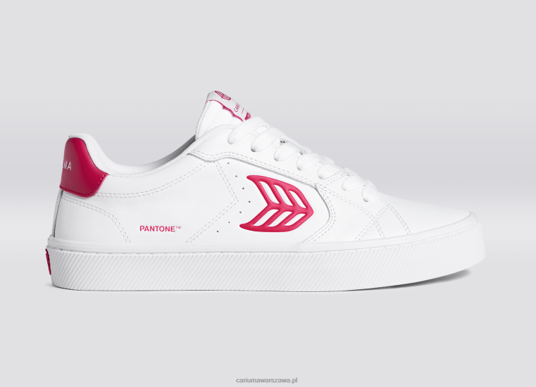 mężczyźni 4T2DJ77 Biała skóra pantone viva magenta Cariuma