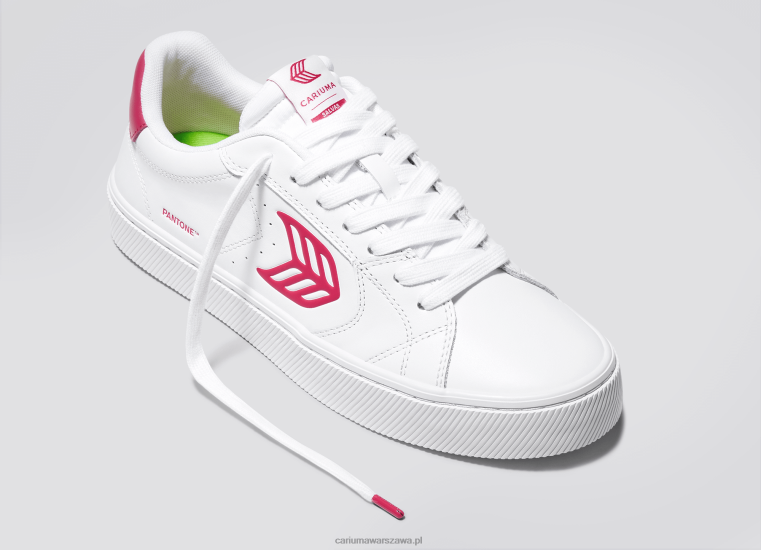 mężczyźni 4T2DJ77 Biała skóra pantone viva magenta Cariuma