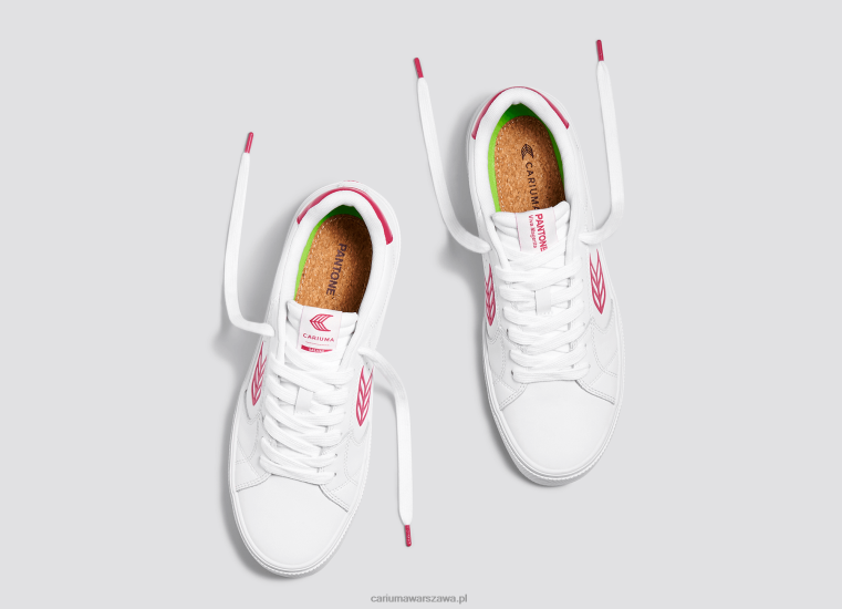 mężczyźni 4T2DJ77 Biała skóra pantone viva magenta Cariuma